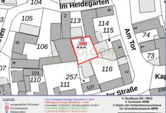Grundstück markiert auf der Karte