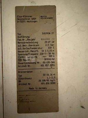 Typschild Heizung