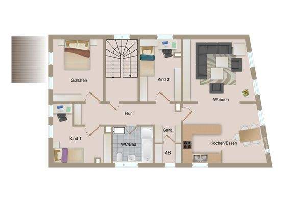 Grundriss 1. und 2. OG