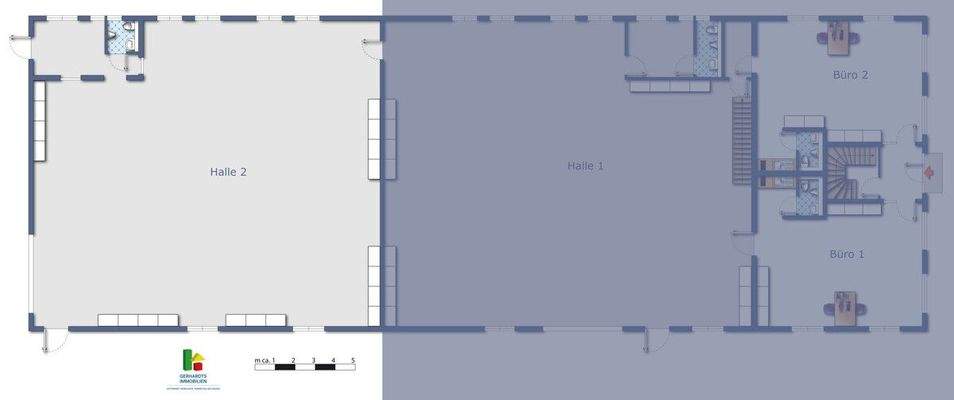 Grundriss Skizze Halle 2