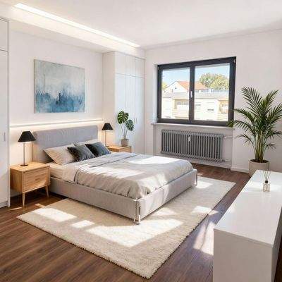 Schlafzimmer KI staged