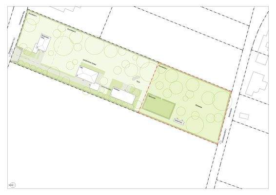 Lageplan gesamtes Anwesen mit Markierung des Grundstücks