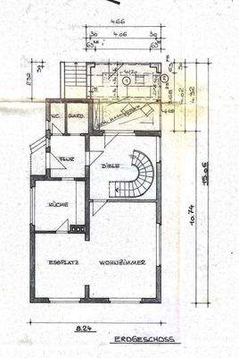 Grundriss mit Wintergarten 1973