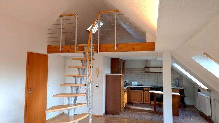 Blick zum Spitzboden