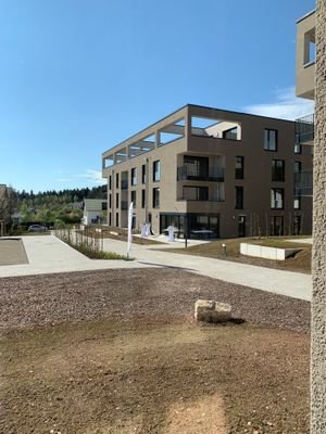 Blick aus Gemeinschaftsraum auf Haus 1