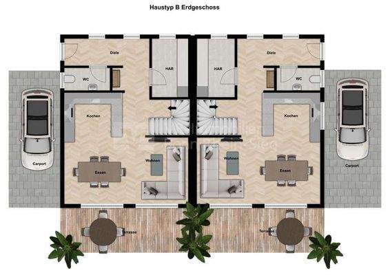 Grundriss Haustyp B Erdgeschoss