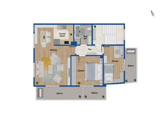 Obergeschoss - linkes Haus