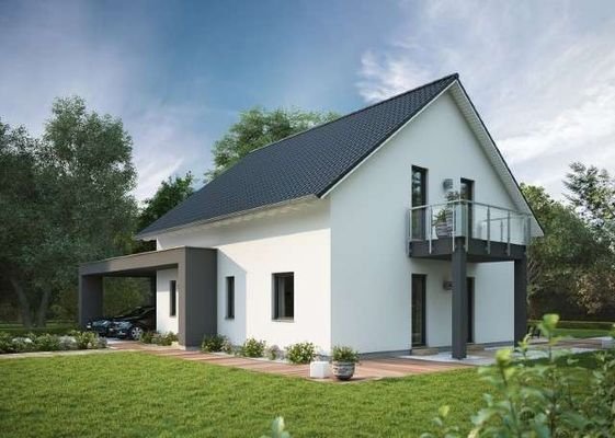 Ansicht mit Anbauteil Balkon