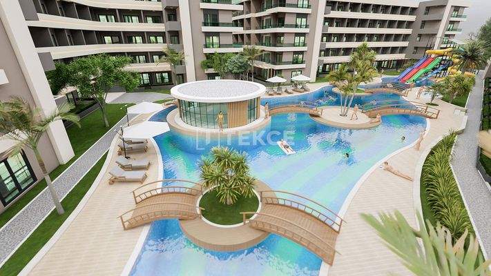 Properties in Complex with Pool Near the Sea in Tömük Mersin