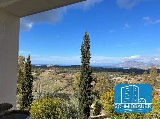 Kreta, Listaros: Moderne Villa mit Meer- und Bergblick, Gästewohnung und Pool zu verkaufen
