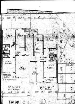 Grundriss der Wohnung auf der linken Seite