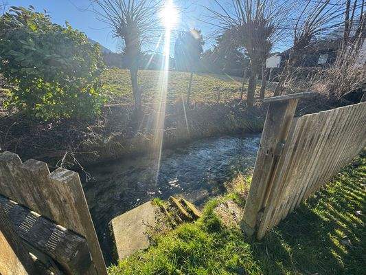 angrenzender Bach am Garten 