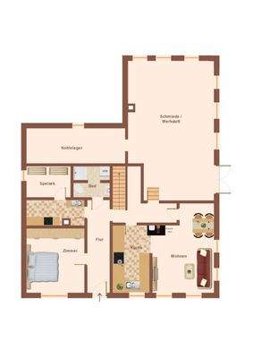 Grundrissskizze Erdgeschoss