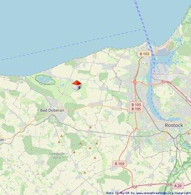 Lageplan mit Rostock und Bad Doberan