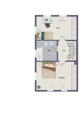 2D Grundriss des Obergeschosses