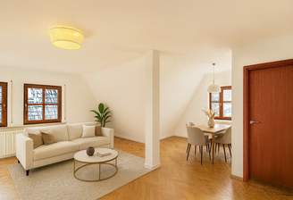 Einrichtungsbeispiel des Wohnzimmers (KI-generiert)