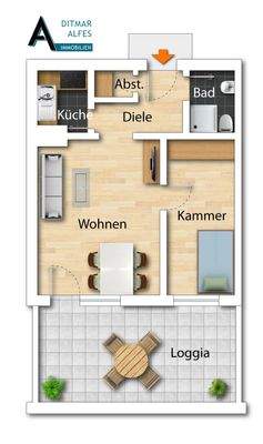 Grundriss von der Wohnung 