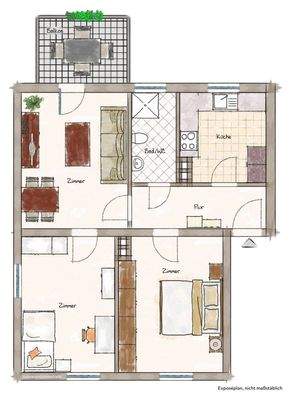 Grundriss der Wohnung