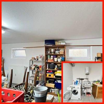 Kellerraum mit Waschbereich