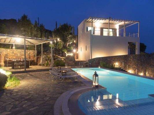 Kreta - Pano Elounda - luxuriöse Villa mit Pool und Panorama Meerblick auf die Mirabello Bucht