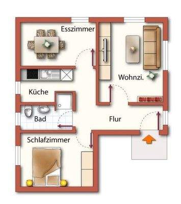 Grundriss der Wohnung