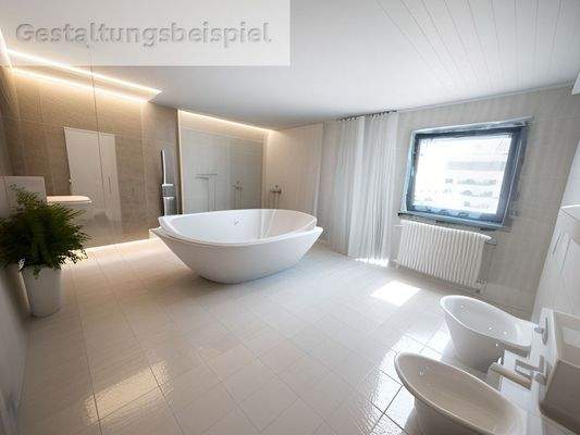 großes Tageslichtbad mit Dusche und Badewanne