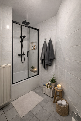 Dusche visuell verschönert