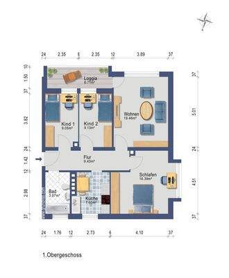 Grundriss (Darstellung und Maßangaben sind ohne Gewähr)