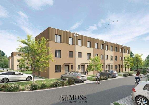 Visualisierung Vorderseite Reihenhaus