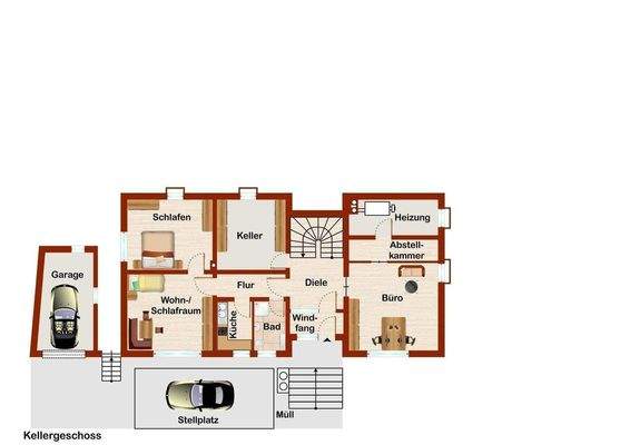 Untergeschoss mit Einliegerwohnung