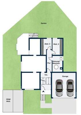 Grundriss Keller + Garage