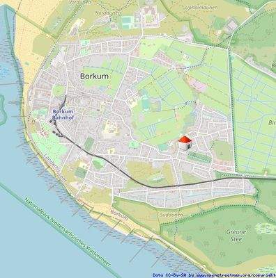 Lage auf der südwestlichen Inselseite