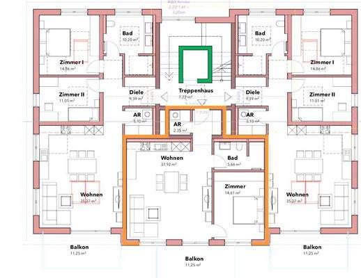 Grundrissplan OG mitte