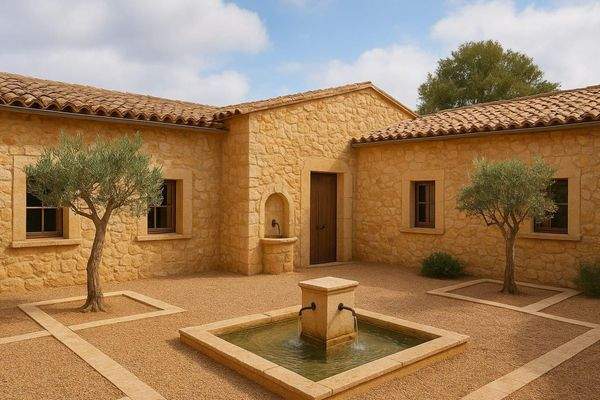 Finca projektion Innenhof