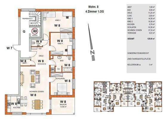 Grundriss mit Flächen
