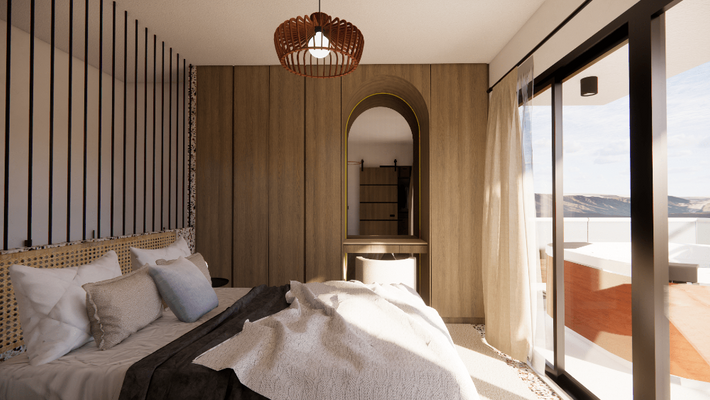 Kreta - 8-Villen- Projekt in Kirianna bei Rethymno: Freistehende Villa mit Meerblick