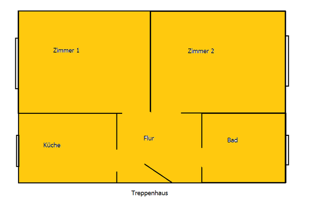Grundriss 2 Raum-Whg. Obermühle 2