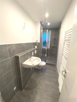 neu saniertes Tageslichtbad mit Dusche 