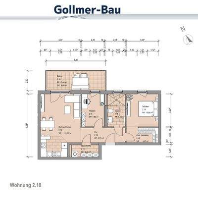 Grundriss Wohnung 2.18
