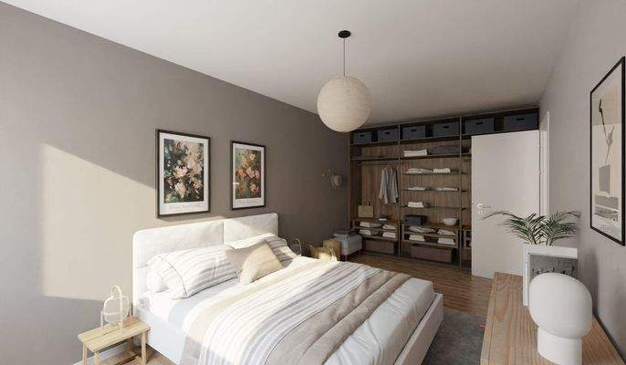 Helles und komfortables Schlafzimmer