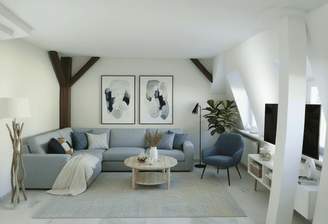 Wohnzimmer mit KI gearbeitet