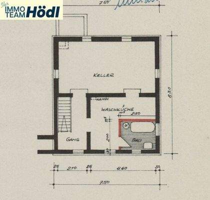 Grundrissplan Keller