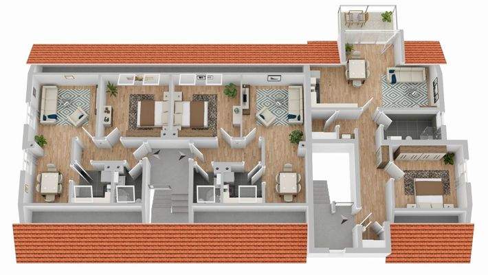 Grundriss DG + potenzieller Anbau