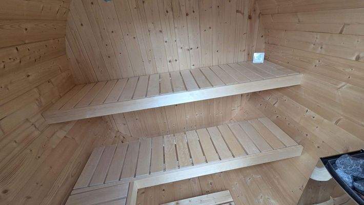 Innenansicht Fasssauna