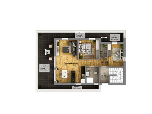 Grundriss Wohnung 3 
