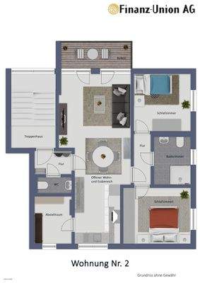 Grundriss Wohnung Nr. 2 
