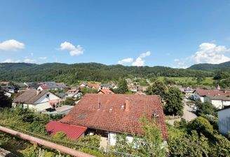 Die Hausansicht mit Ausblick