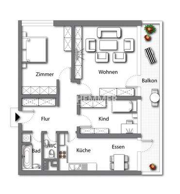 Grundriss möbliert