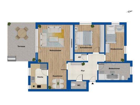 Grundriss Erdgeschosswohnung