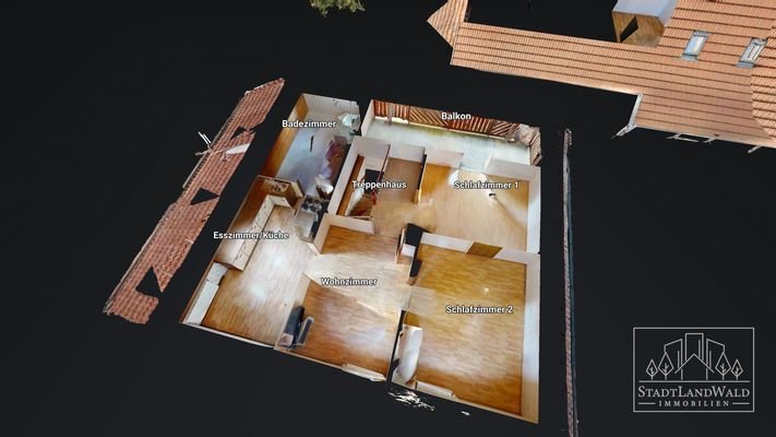Haupthaus - Grundriss - 3D - OG